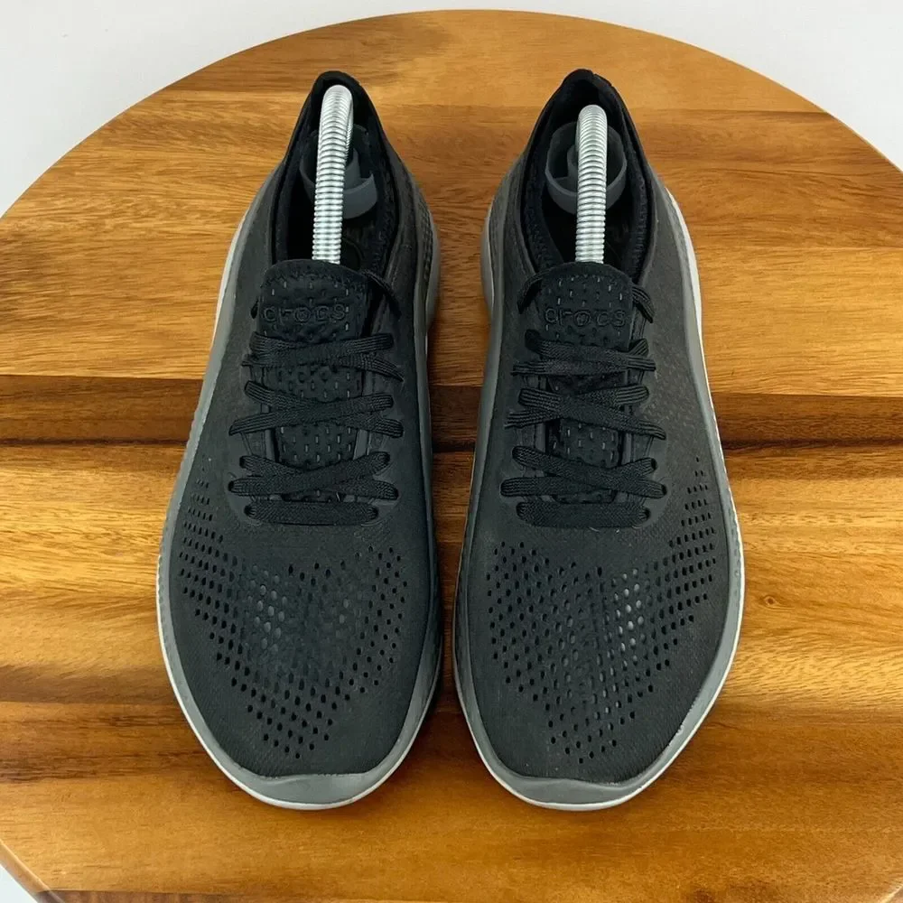 Mens Crocs Literide 360 Black Rubber‎ Mesh Casual Sneakers Shoes Size 7 M GUC